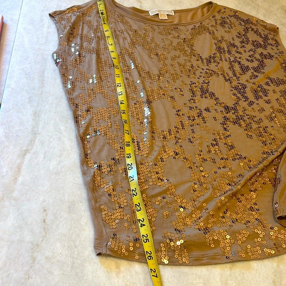 Michael Kors NWOT Shimmering Bronze Sequin Blouse, formal & casual, size medium - Picture 7 of 7